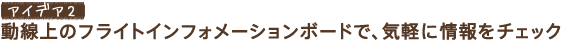 �A�C�f�A2�@������̃t���C�g�C���t�H���[�V�����{�[�h�ŁA�C�y�ɏ����`�F�b�N